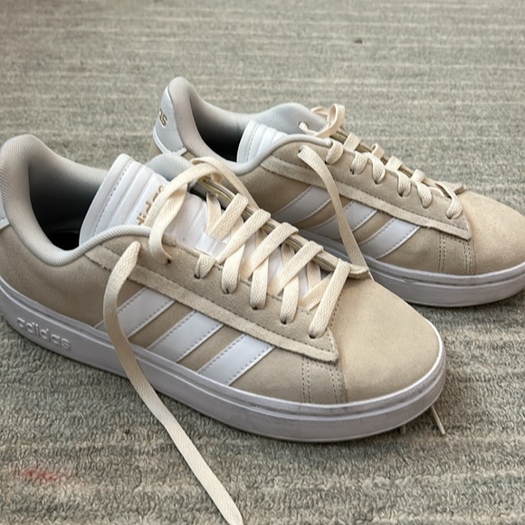 adidas Shoes - adidas Women's Beige and White Suede Campus-Style Sneakers